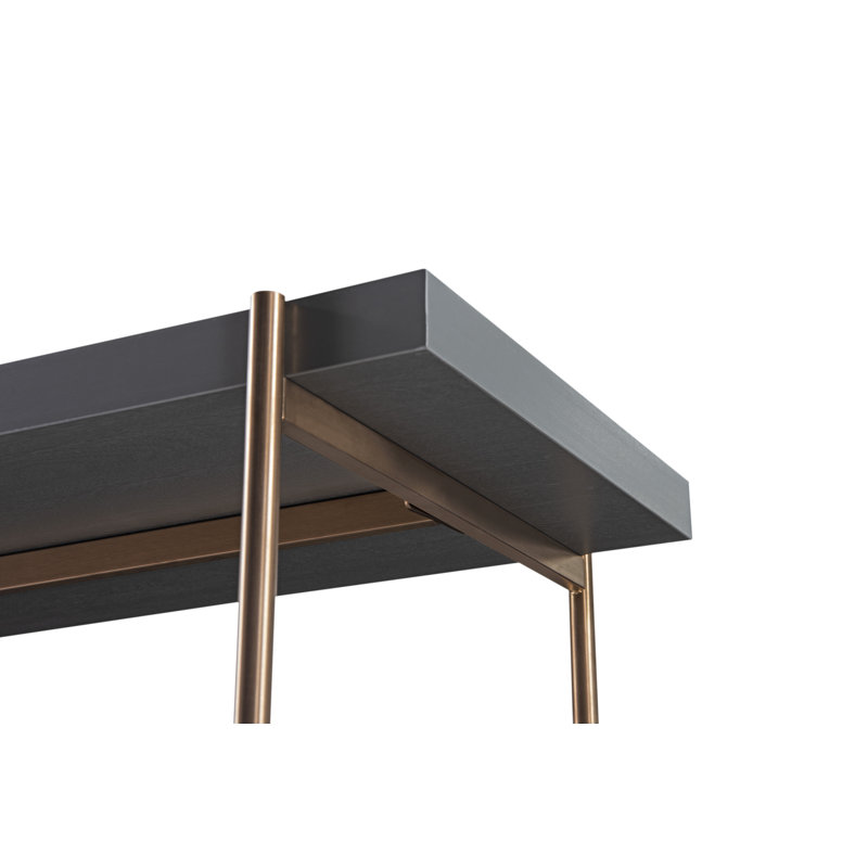Gov 173.2 cm H x 120 cm W Stainless Steel Etagere Bookcase, Dark Grey