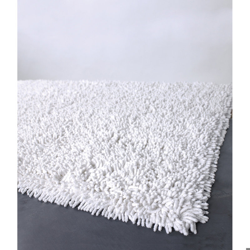 Ellington Authentic Hand-Woven Handcrafted White Solid Cotton Shag Area Rug, Rectangle 2' x 3', White