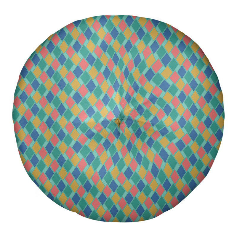 Coussin de sol Katelyn Elizabeth, 26 po x 26 po, Turquoise / Vert clair