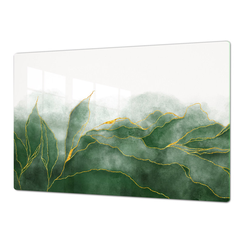 Couvercle de poêle - Feuilles modernes | Plaque de cuisson à gaz et à induction | Charcuterie, Simple - 31,5 po x 20,5 po