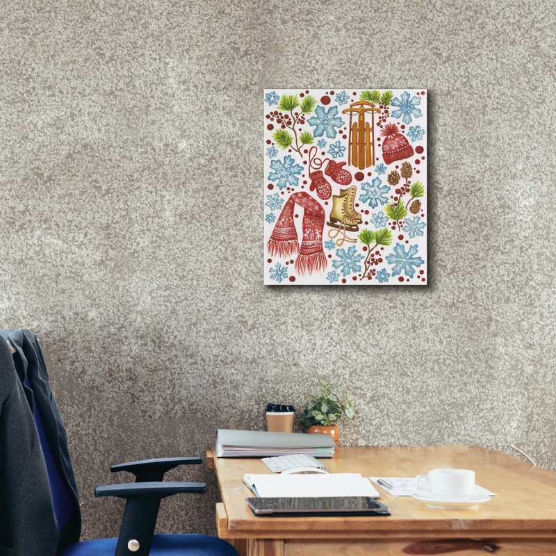 "Epic Graffiti" Hygge Christmas Tree "par Andrea Strongwater, art mural sur toile, H 24 po x l 20 po x P 0,75 po