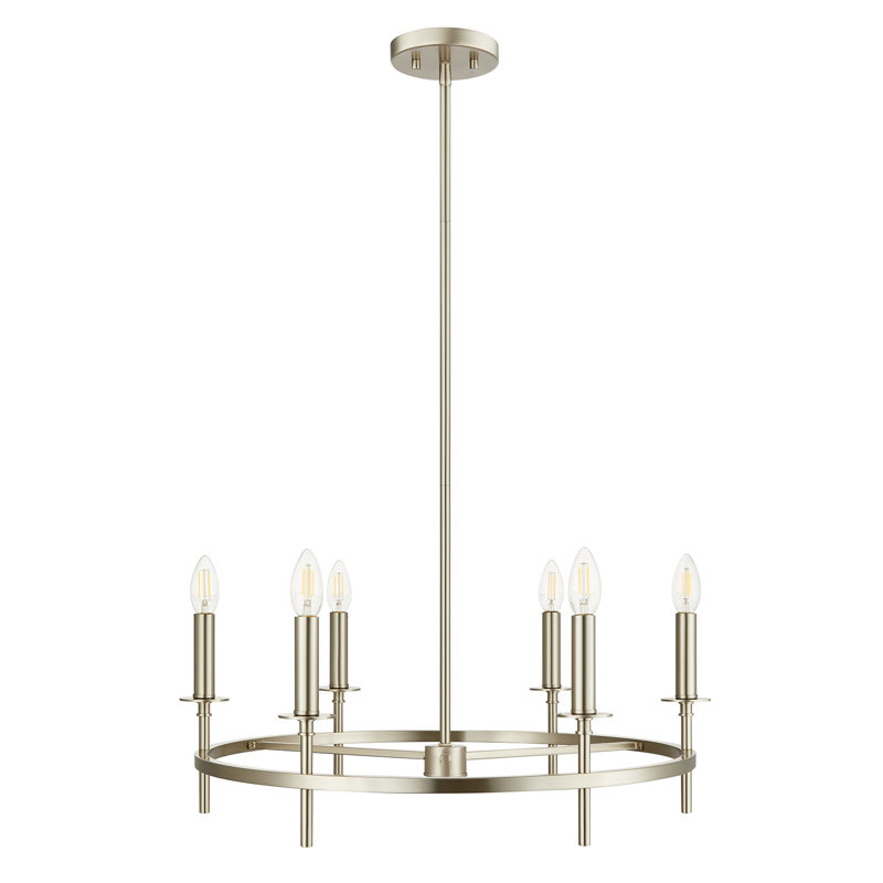 Kerween 6-Light Chandelier in Brushed Nickel, Brushed Nickel