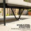 120cm Wide Straight Steel Patio Sofa