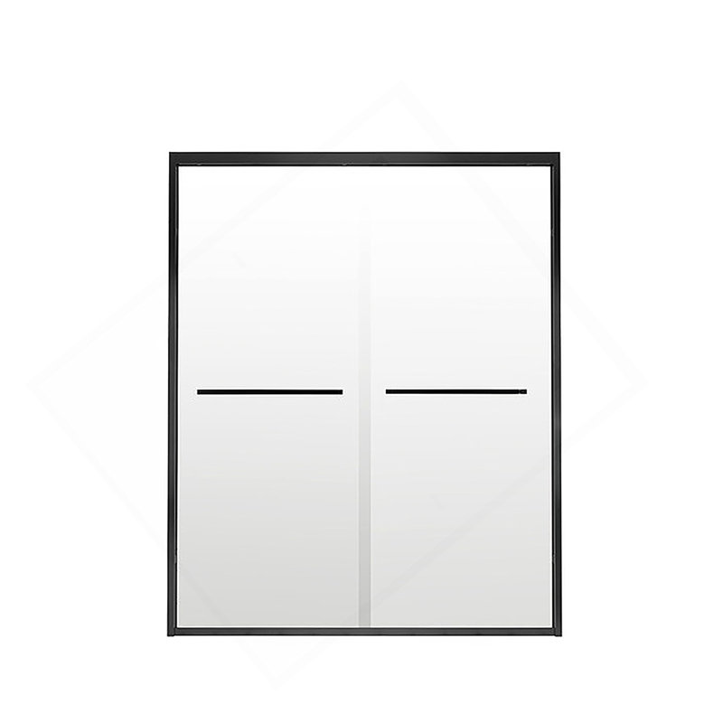 56-60"x74" Aluminum Frame Double Sliding Shower Door,Bypass Bathroom Sliding Door with Premium 1/4" (6mm) Clear Tempered Glass, Black Hardware Sliding Glass Shower Enclosure,Matte Black Finished