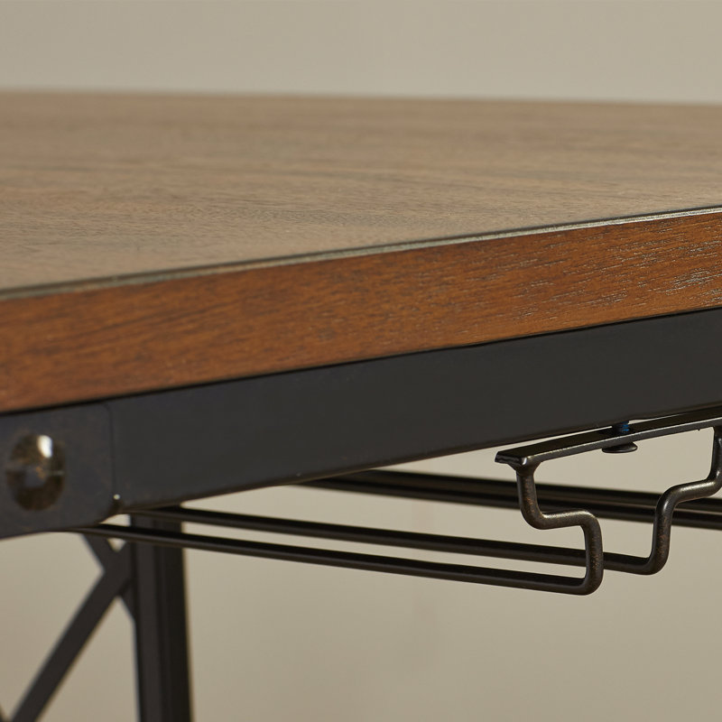 Keamber Rectangular with Iron Base Dining Table