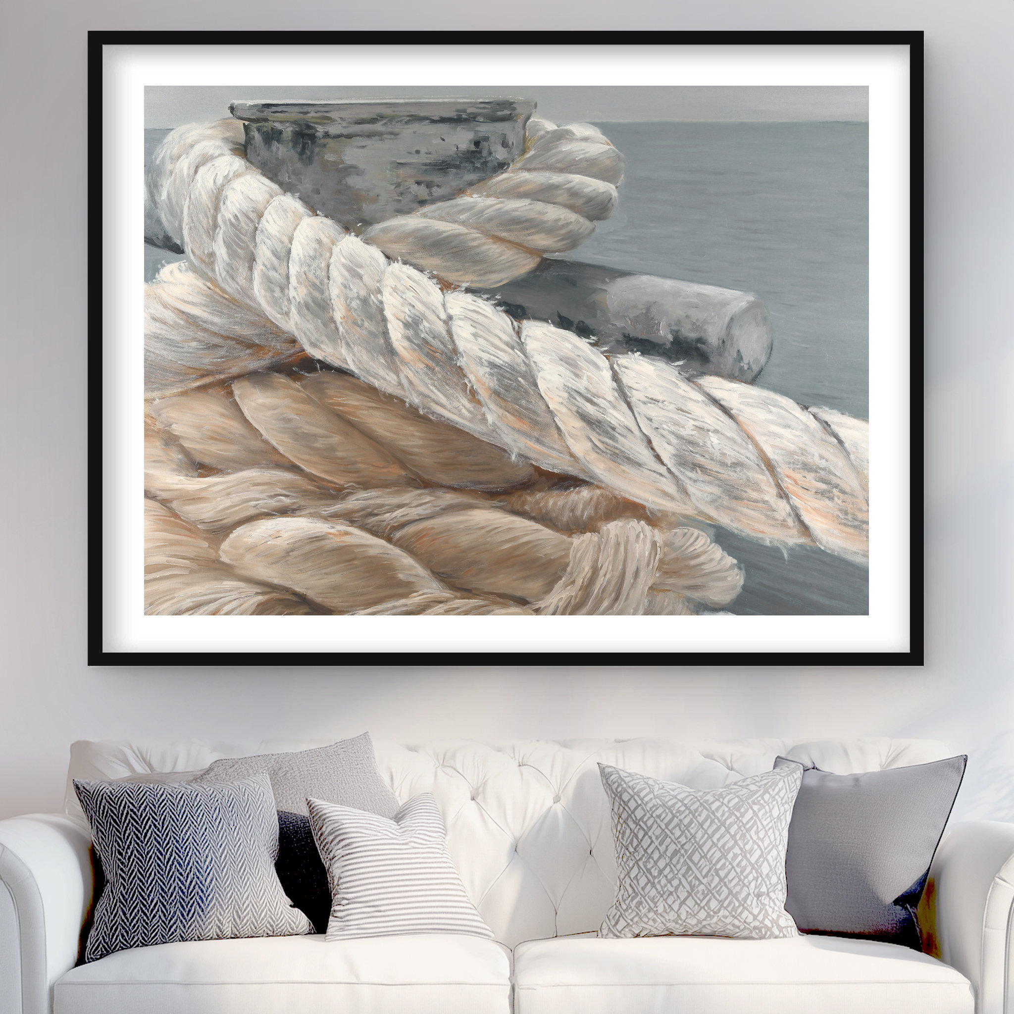 Lark Manor™ Tie-down Ropes Closeup - Marine Coastal Framed Print Decor ...