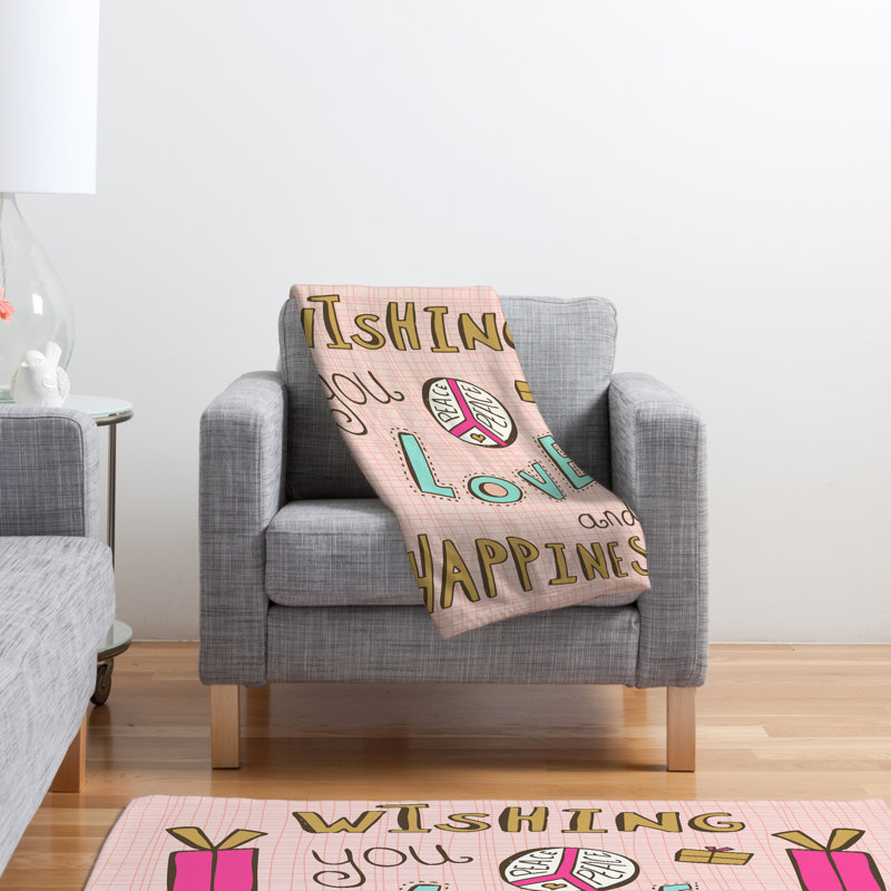 Jeté en polaire Heather Dutton Peace Love and Happiness, L 80 po x l 60 po