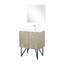 Meuble-lavabo rustique de 50 cm de profondeur, plateau effet marbre, robinetterie incluse et miroir péruvien de 71 cm. Comptoir de salle de bain de 76 cm, réfléchissant.