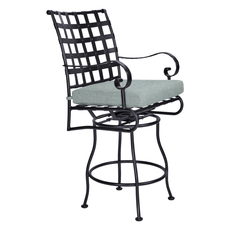 Classico-W Outdoor Swivel Bar Stool, Graphite, Alcazar Redwood