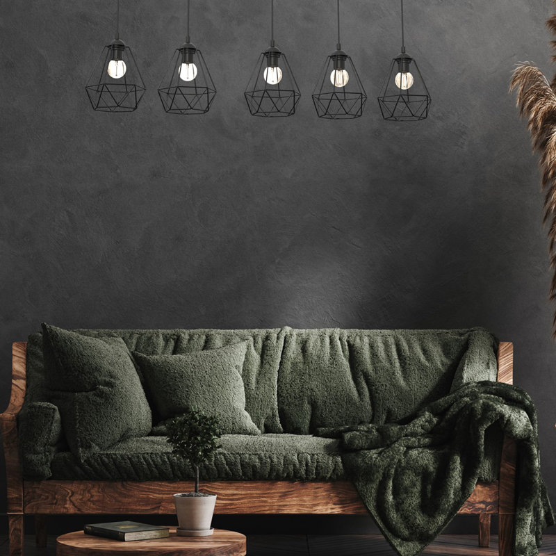 Dewart 5 - Light Black/Brown Geometric Pendant