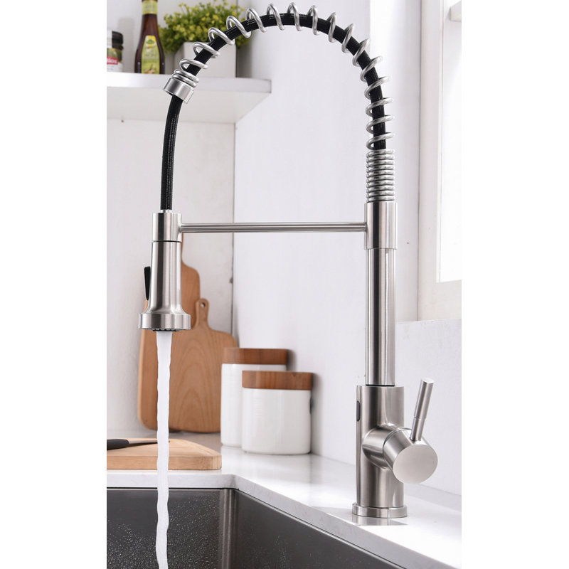 HHK HOME Pull Down Touchless Kitchen Faucet, Brushed Nickel