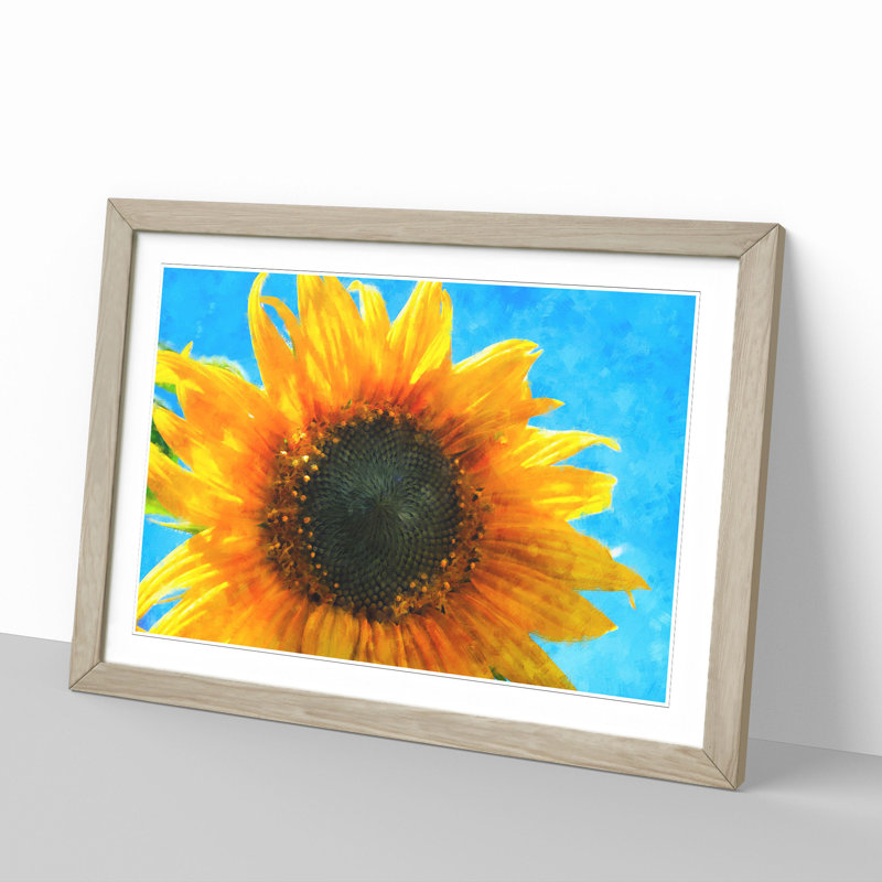 Sunflower Vol.4 - Picture Frame Painting, Oak Framed, 27cm H x 36cm W x 2cm D