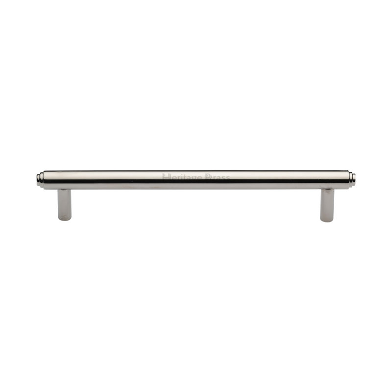 Heritage Brass Heritage Cabinet Pull Stepped Design, Polished Nickel, 16cm H x 11cm W x 19.2cm D