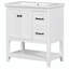 Meuble-lavabo simple 30 po avec plateau en céramique Crispen