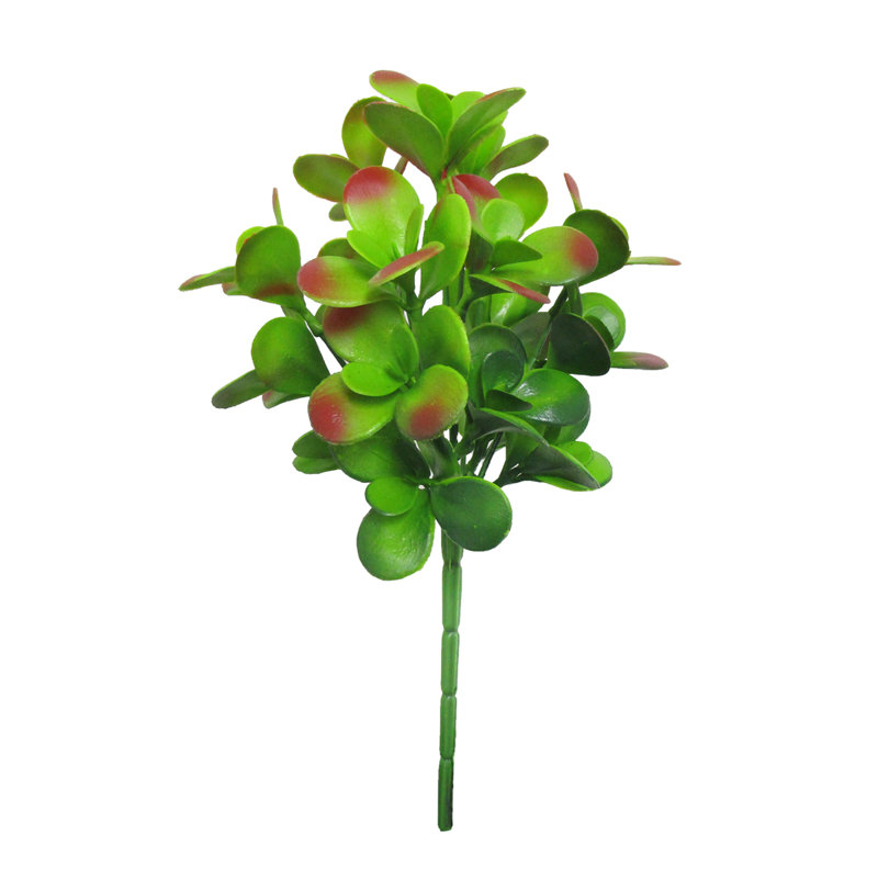 Feuille de jade artificielle, Vert/Bourgogne