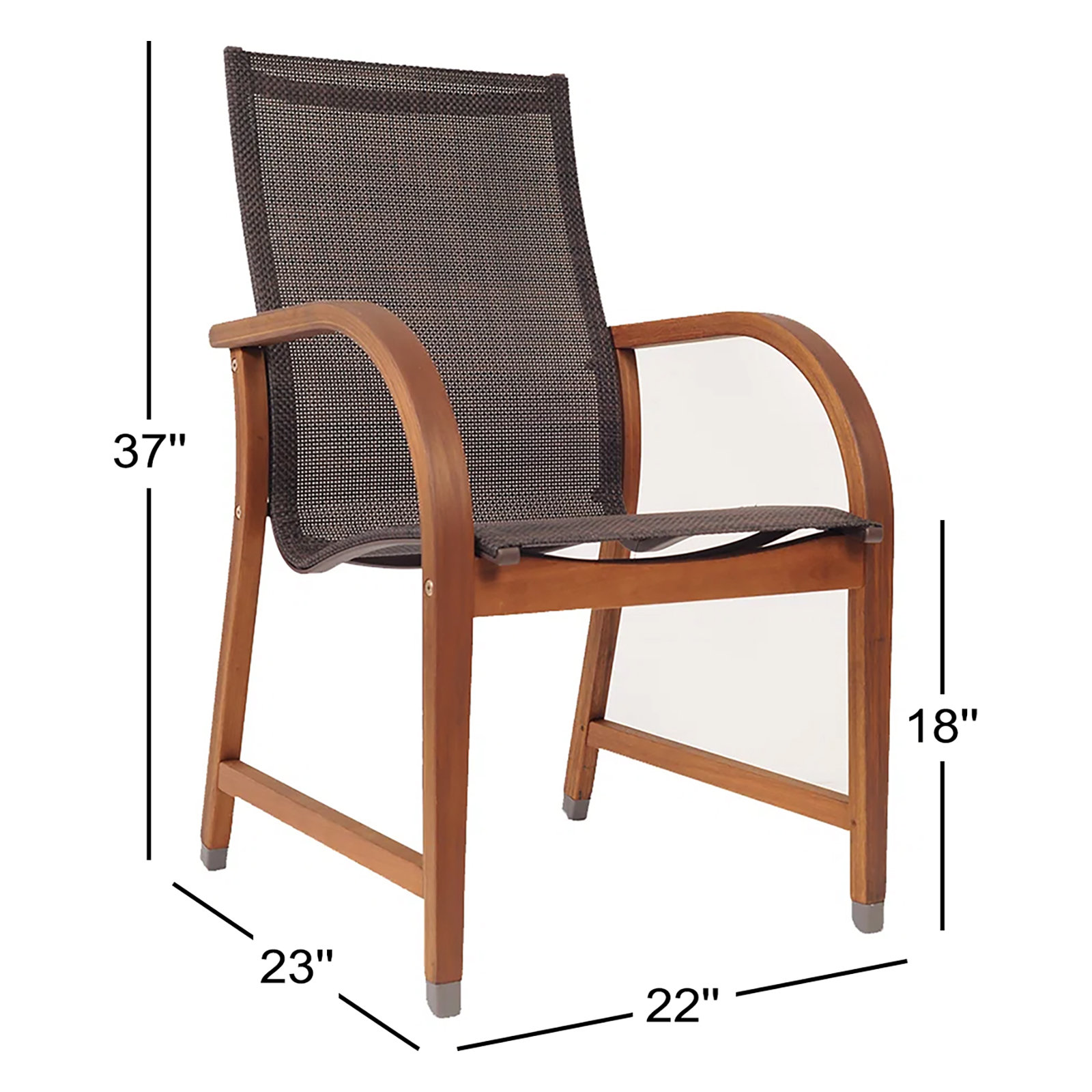 Alyisa Wood Modern Patio Dining Chair, Brown