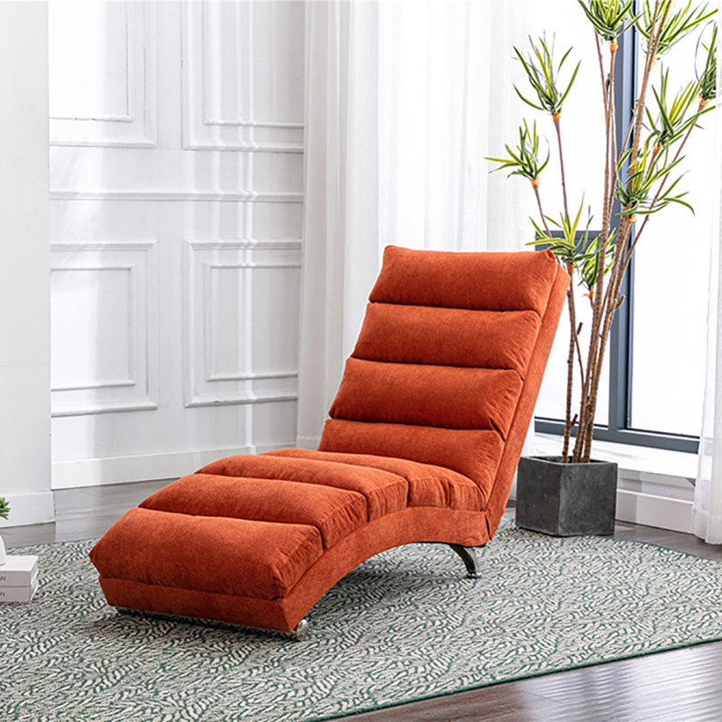 Alrahman Upholstered Recliner, Orange Velvet