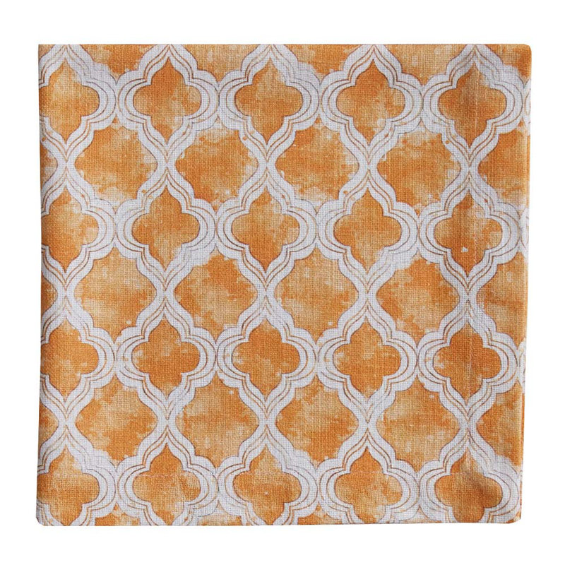 Ensemble de 4 serviettes aquarelle abricot, Multicolore