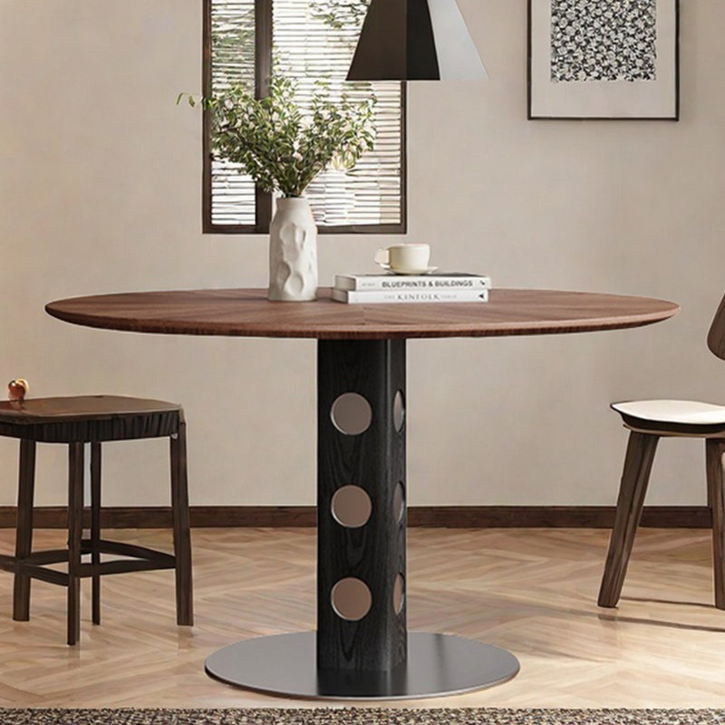 Table ronde en bois massif, H 29,53 po x L 39,37 po x l 39,37 po