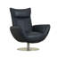 Chaise longue bleue en cuir véritable avec détails argentés-1427341891