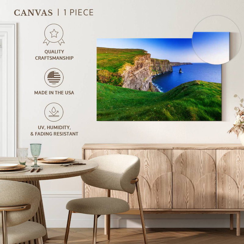 Vue du paysage marin de Kavia aux falaises de Moher, H 26 po x l 39 po