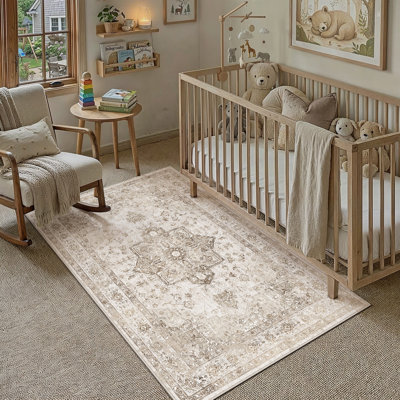 Tapis lavable rétro patiné avec envers antidérapant