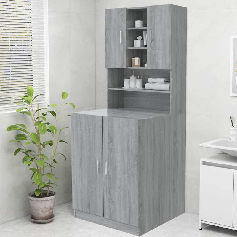 Awan Washing Machine Cabinet 70,5x25,5x90 cm, Grey Sonoma