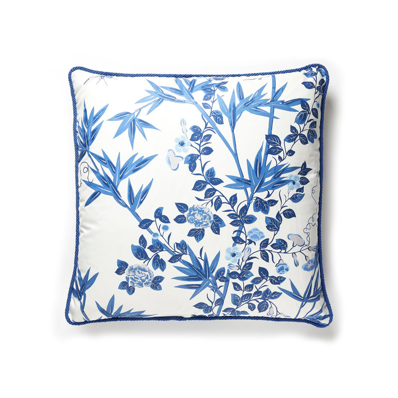 La Boheme Square Pillow Cover & Insert, Blue/White