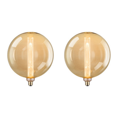 Ampoule DEL Edison 3,5 W, 9,84 po de diamètre Ampoule vintage à filament G250 à intensité variable, culot E26, blanc doux 2000k