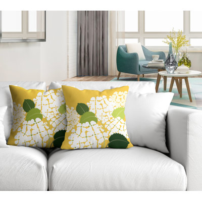 Floral Outdoor Reversible Throw Pillow
