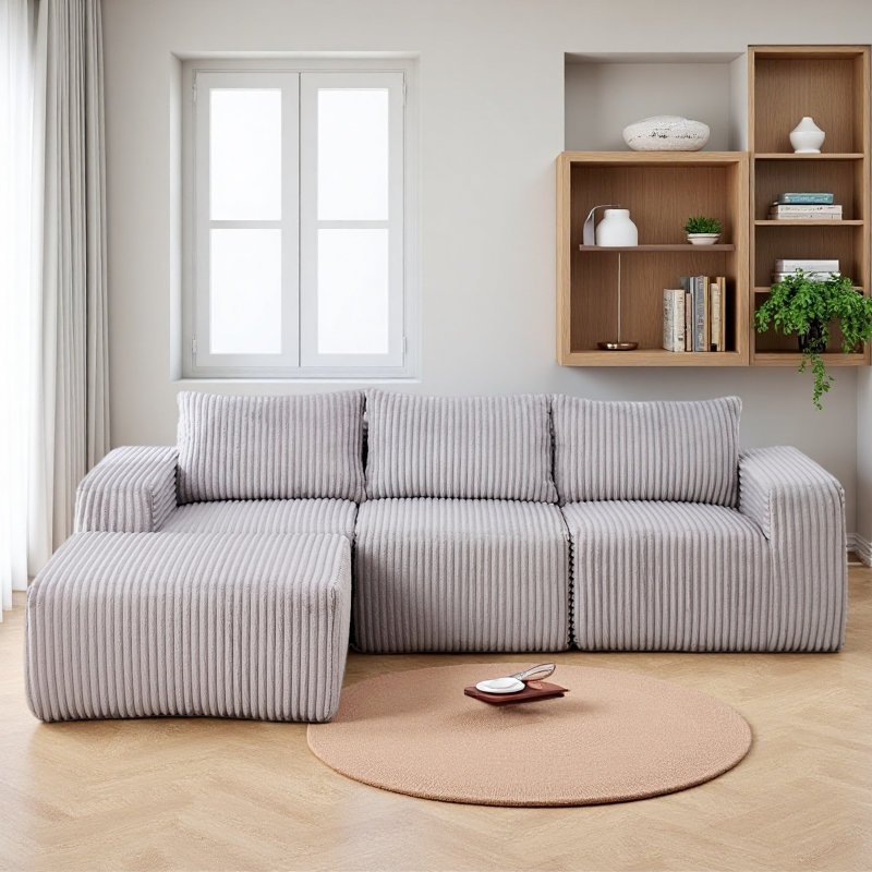 Canapé modulaire Modern, Tissu gris pâle