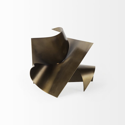 18" Contempo Antiqued Gold Abstract Sculpture