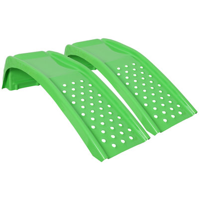Heavy Duty Solid Steel Car Ramps, Anti-slip Traction Holes Design, Sturdy Powder-coated Steel For Car Truck Suv Maintenance & Oil Change