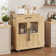 36" Farmhouse Kitchen Island on Wheels - Retro Mobile Cart with Glass Cabinet Door, 4-Tier Spice Rack & Towel Hooks for Dining Room