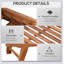 Méridienne inclinable avec roues Outsunny, structure en bois d'acacia
