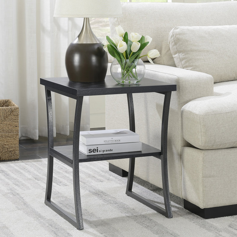 Mariska End Table, Black Woodgrain/Gray