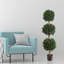 Brooklyn Pure Garden Artificial Tree - 5FT Faux Hedyotis Topiary Ball Plant in Weighted Pot - Fake Plants for Indoor Display or Front Porch Decorations