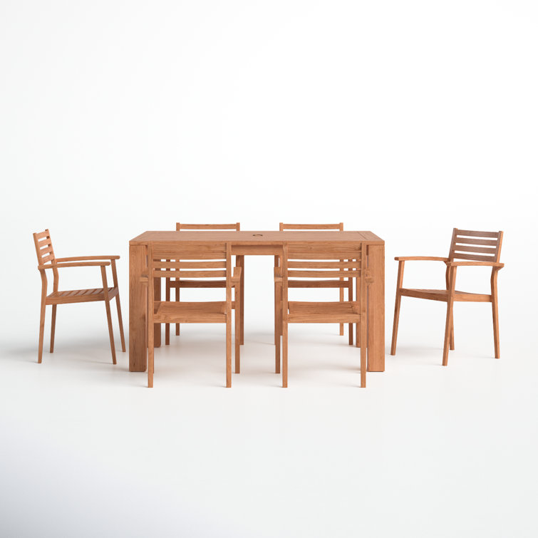 Auburn 60'' Rectangular 6 - Person Outdoor Dining Set