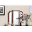 Ensemble de meuble-lavabo classique luxueux avec tabouret, 3 tiroirs de rangement, ensemble de meubles de chambre à coucher 1 pièce, miroir à trois volets