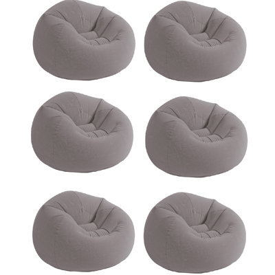 Intex Inflatable Contoured Beanless Bag Lounge Chair, Gray