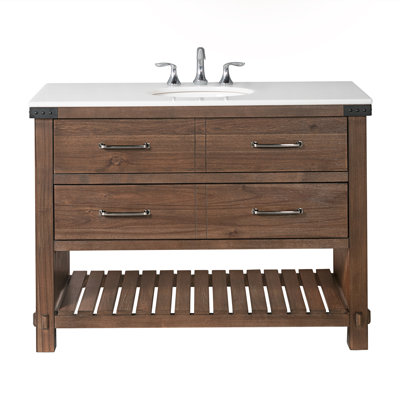 Asellus 48'' Single Bathroom Vanity with Marble Top