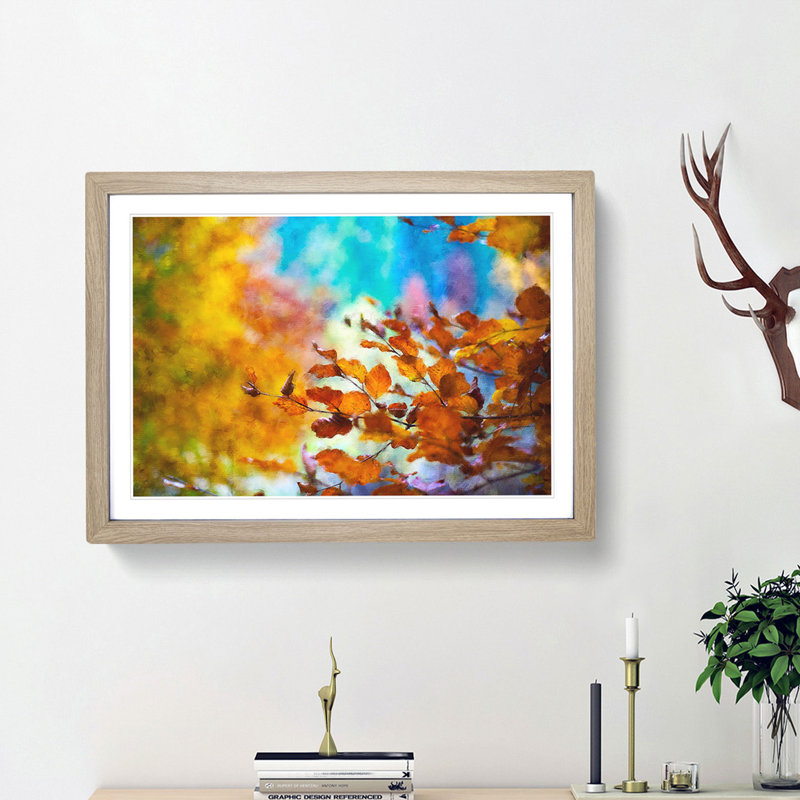 Autumn Leaves - Picture Frame Painting Print, Oak Framed, 45cm H x 63cm W x 2cm D