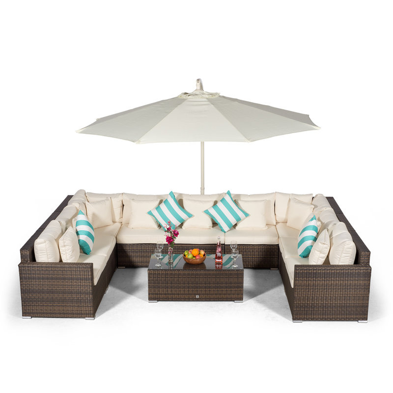 Yancey 5 Seater Rattan Corner Sofa Set