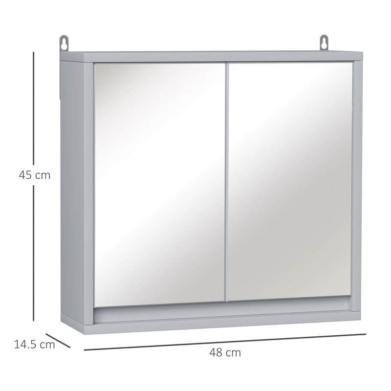 Isayiah 480mm W 450mm H Surface Framed Medicine Cabinet Mirror 1 Adjustable