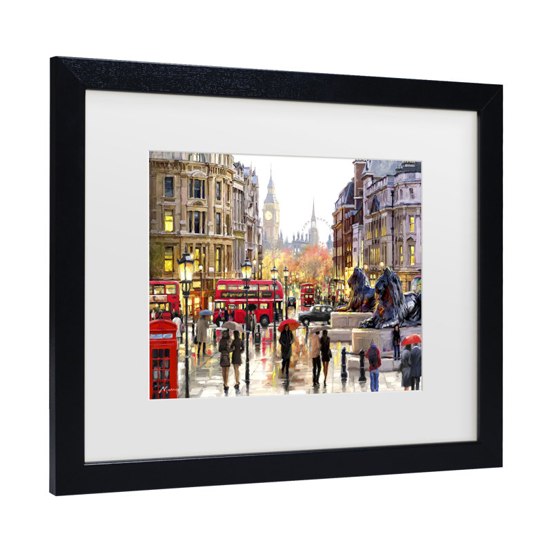 Paysage londonien par le MacGregor studio-impression, Cadre noir, H 11 po x l 14 po x P 0,5 po