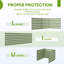 Portable Outdoor Wind & Privacy Screen, 4‑Pole Camping Windbreak, 540L x 150H cm, Grey‑White Stripe, Steel Poles & Carry Bag-134448134