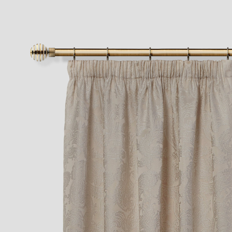 Metal Sliced Stainless Steel Adjustable 2cm Single Curtain Pole, Antique Brass, 1.6 - 3m