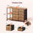 Rustic Brown 6-Drawer File Cabinet - Charging Station, Rolling Printer Stand With Open Storage Shelf (Fabric Lateral Filing Cabinet For Home Office)