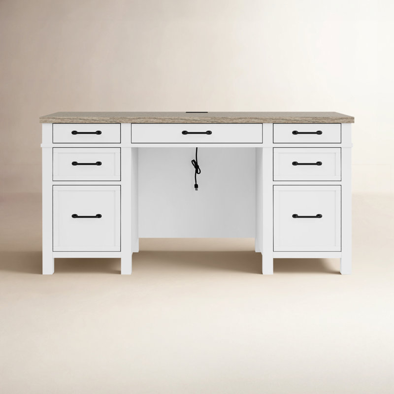 Gabby Executive Desk with Power Outlet