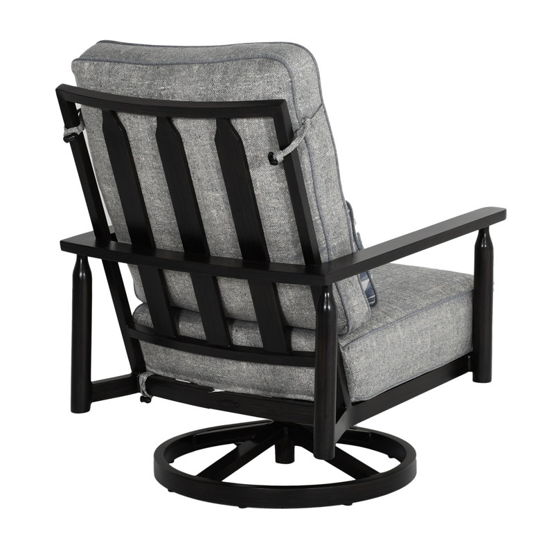 Holland Cushioned High Back Lounge Swivel Rocker w/One Accent Pillow